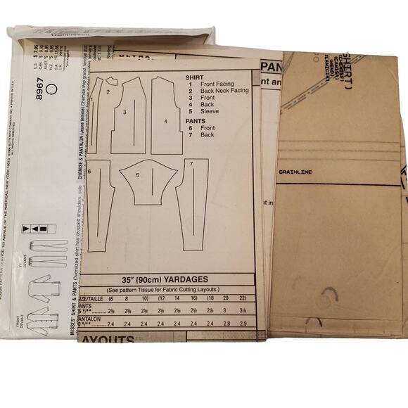 Vintage Vogue 90s 8967 Size 6-10 Vintage Sewing Pattern UNCUT Ultra EZ by Vogue - Picture 7 of 8